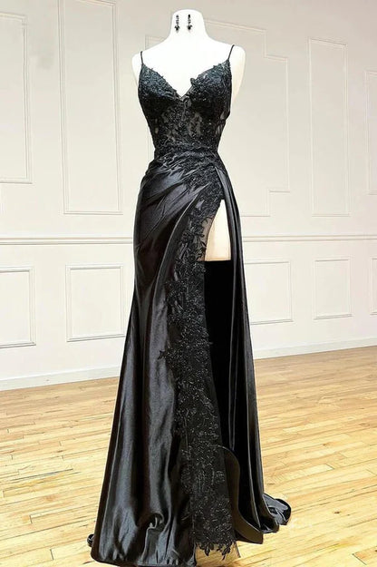Aimishang Charming V-neck Spaghetti Straps Sleeveless Long Formal Prom Dress Elegant Evening Gown Sexy Party Dress With Slit