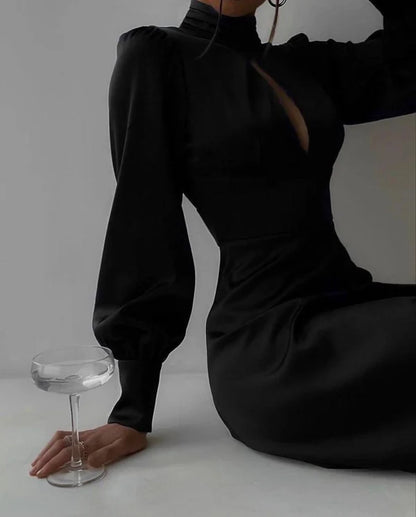 Aimishang Chic A Line Long Sleeves Cocktail Dresses Simple Homecoming Dress Elegant Party Dress