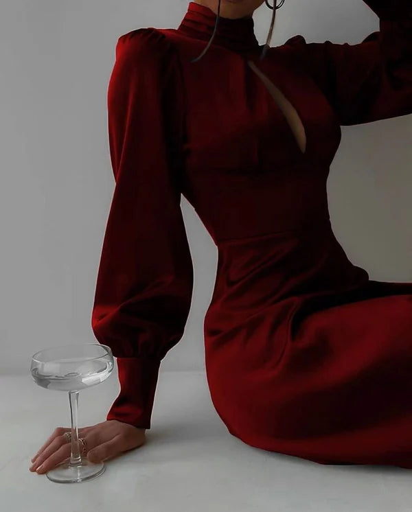 Aimishang Chic A Line Long Sleeves Cocktail Dresses Simple Homecoming Dress Elegant Party Dress
