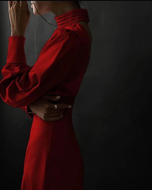 Aimishang Chic A Line Long Sleeves Cocktail Dresses Simple Homecoming Dress Elegant Party Dress