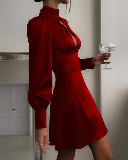 Aimishang Chic A Line Long Sleeves Cocktail Dresses Simple Homecoming Dress Elegant Party Dress