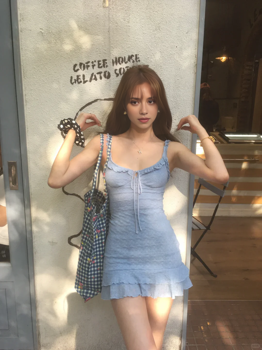 Aimishang Chic A Line Straps Sleeveless Homecoming Dress Short Graduation Dress Lovely Birthday Party Dress Mini Dress