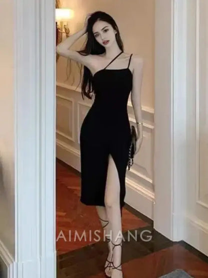 Aimishang Chic Sheath Straps Homecoming Dress Fashion Birthday Party Dress Summer Holiday Dress Cocktail Dress With Slit