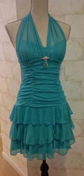 Aimishang Chic A Line Halter Sleeveless Layered Short / Mini Summer Cocktail Party Dress Elegant Homecoming Dress