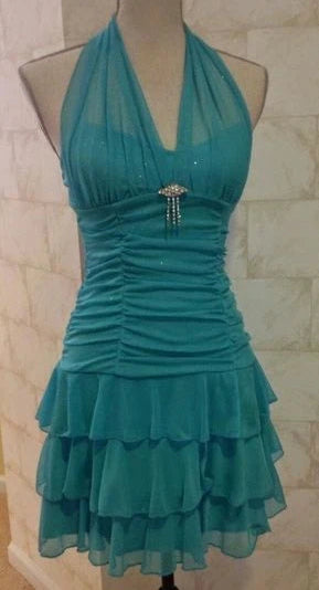 Aimishang Chic A Line Halter Sleeveless Layered Short / Mini Summer Cocktail Party Dress Elegant Homecoming Dress