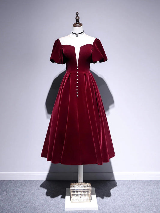 Aimishang Chic A Line Short Sleeves Formal Prom Dress Elegant Graduation Party Dress For Girls