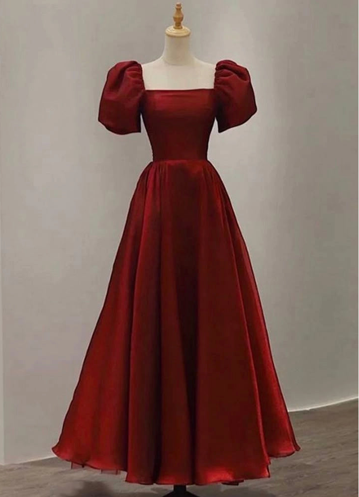 Aimishang Chic A Line Square Neck Short Sleeves Party Evening Gown Elegant Graduation Dress