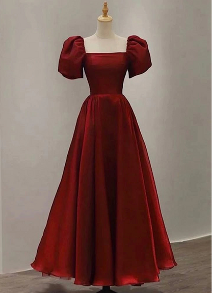 Aimishang Chic A Line Square Neck Short Sleeves Party Evening Gown Elegant Graduation Dress