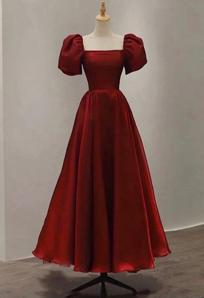 Aimishang Chic A Line Square Neck Short Sleeves Party Evening Gown Elegant Graduation Dress