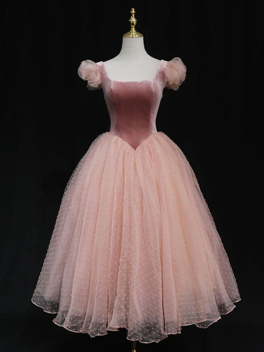 Aimishang Chic A Line Tulle Velvet Formal Prom Dress Elegant Wedding Guest Party Dress For Girls
