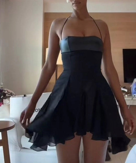 Aimishang Chic Halter Neck A Line Sleeveless Short/Mini Graduation Party Dress Fashion Summer Homecoming Dress