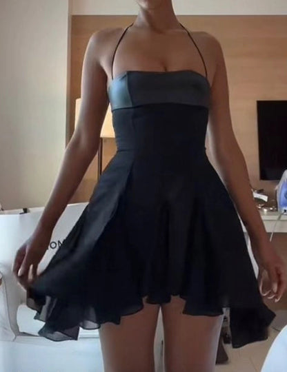 Aimishang Chic Halter Neck A Line Sleeveless Short/Mini Graduation Party Dress Fashion Summer Homecoming Dress