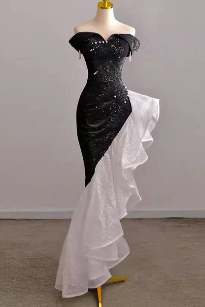 Aimishang Chic Mermaid Off The Shoulder High Low Party Evening Gown Charming Formal Prom Dress