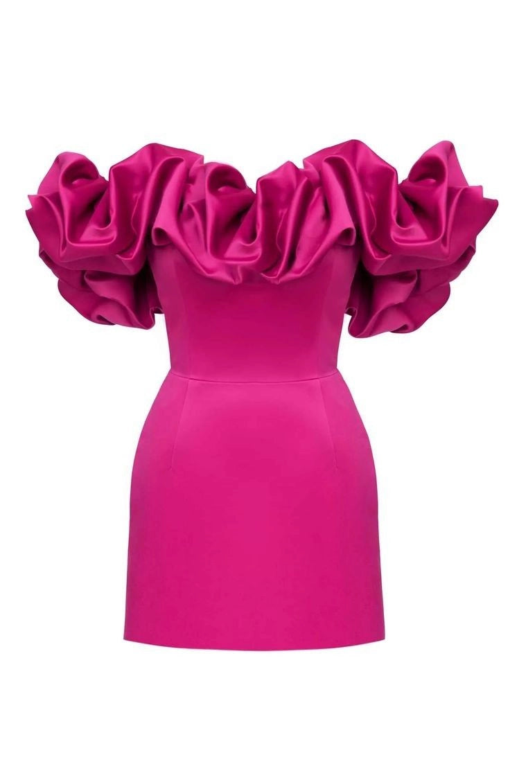 Aimishang Chic Sheath Off The Shoulder Satin Short Homecoming Dress Summer Mini Graduation Party Dress