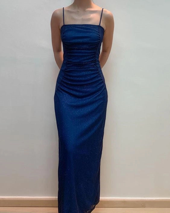 Aimishang Chic Spaghetti Straps Sheath Sleeveless Party Evening Gown Elegant Long Formal Prom Dress