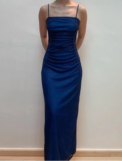 Aimishang Chic Spaghetti Straps Sheath Sleeveless Party Evening Gown Elegant Long Formal Prom Dress