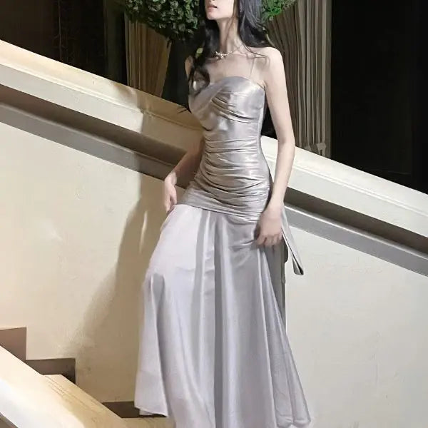 Aimishang Chic Spaghetti Straps Sweetheart Sleeveless Party Evening Gown Elegant Long Formal Prom Dress
