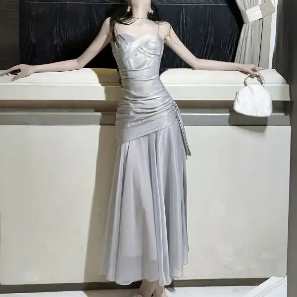 Aimishang Chic Spaghetti Straps Sweetheart Sleeveless Party Evening Gown Elegant Long Formal Prom Dress