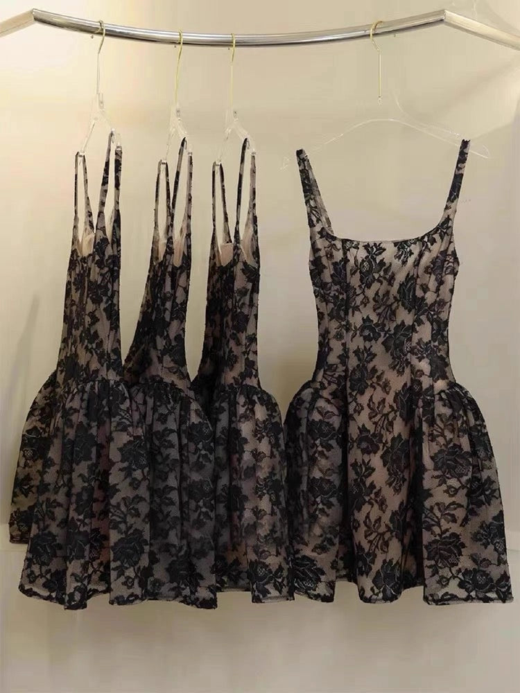 Aimishang Chic Square Neck A Line Sleeveless Lace Short Homecoming Dresses Summer Mini Graduation Party Dress