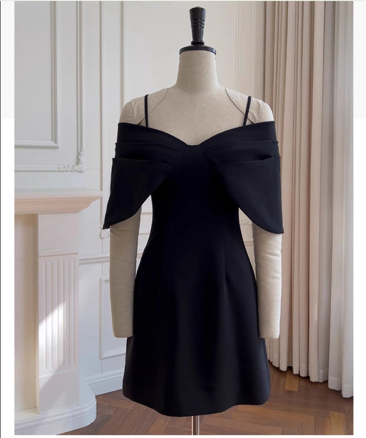 Aimishang Classy A Line Spaghetti Straps Black Short Homecoming Dress Summer Graduation Party Dress