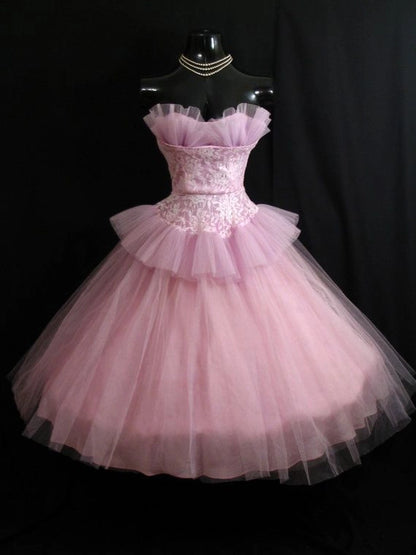 Aimishang Classy A Line Strapless Tulle Lace Short Birthday Party Dress Lovely Graduation Homecoming Dress