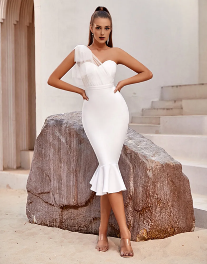 Aimishang Sweetheart Cocktail Dress Bodycon One Shoulder Elegant Evening Party Dress