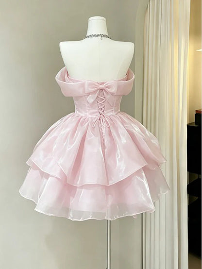 Aimishang Cute A Line Off Shoulder Short Birthday Party Dress Lovely Homecoming Dress With Bow
