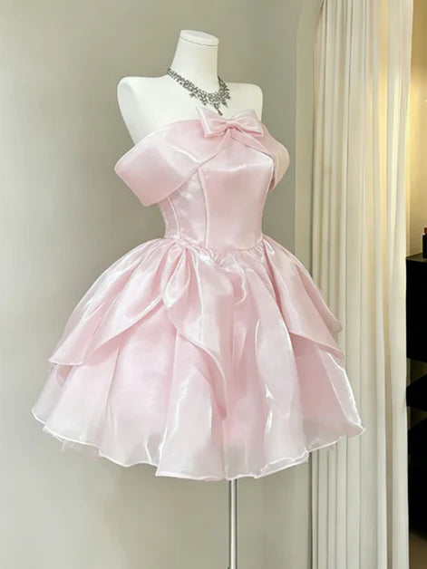 Aimishang Cute A Line Off Shoulder Short Birthday Party Dress Lovely Homecoming Dress With Bow