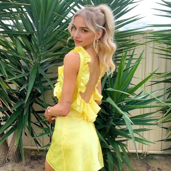 Aimishang Cute A Line Ruffles Open Back Homecoming Dress Sweetheart Graduation Dress Lovely Birthday Party Dress