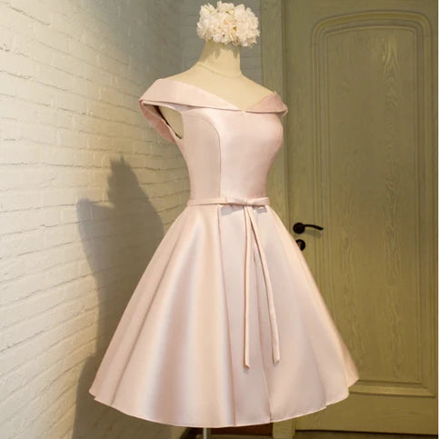 Aimishang Cute A Line Satin Short Party Prom Dress Simple Homecoming Dress Lovely Birthday Dress