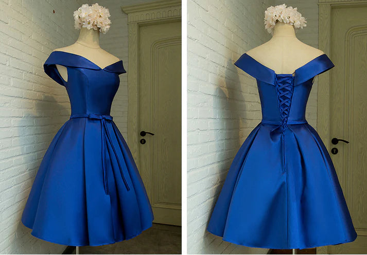Aimishang Cute A Line Satin Short Party Prom Dress Simple Homecoming Dress Lovely Birthday Dress