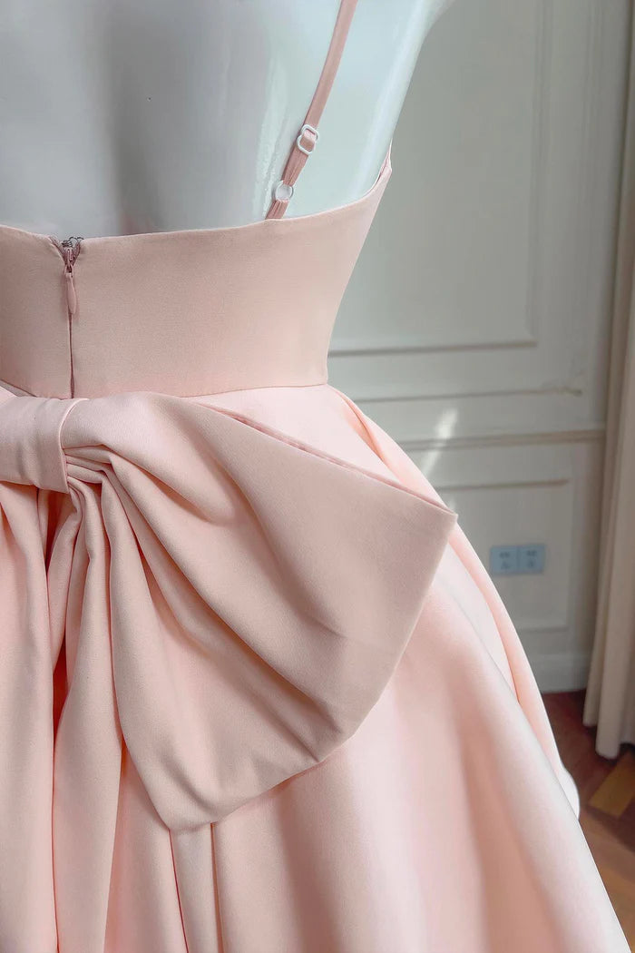 Aimishang Cute A Line Square Neck Short Birthday Party Dress Lovely Sleeveless Homecoming Dress with Bow