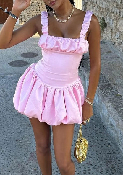 Aimishang Cute A Line Square Neck Sleeveless Short Homecoming Dress Summer Sweet Graduation Party Dress