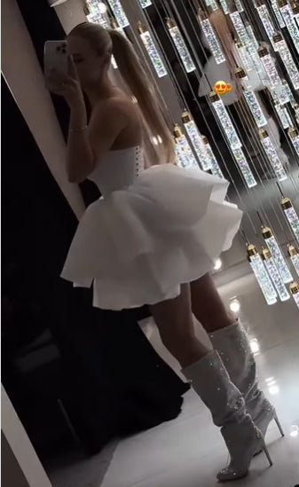 Aimishang Cute A Line Strapless Layered Short Summer Birthday Party Dress Classy Graduation Homecoming Dress
