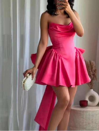 Aimishang Cute A Line Strapless Short Birthday Party Dress Lovely Sleeveless Homecoming Dress