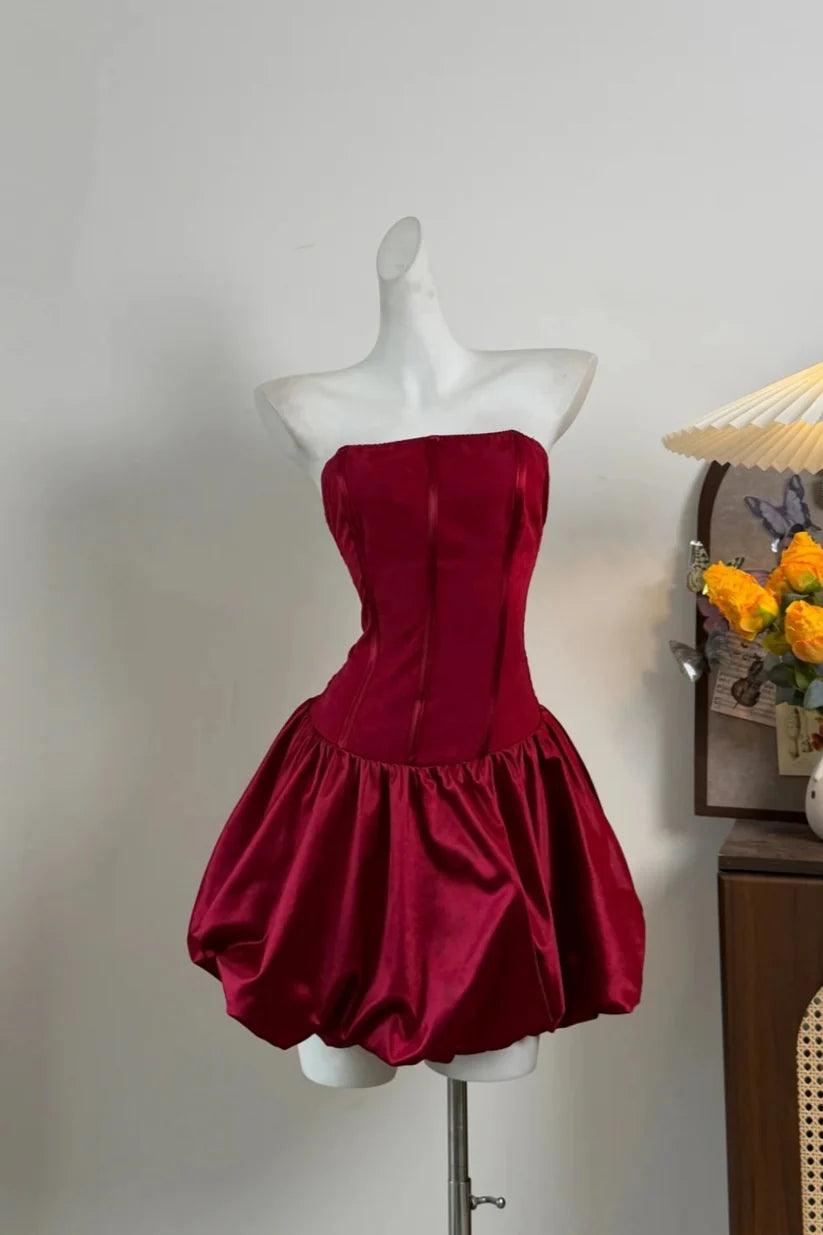 Aimishang Cute A Line Strapless Sleeveless Homecoming Dress Lovely Short Party Prom Dress