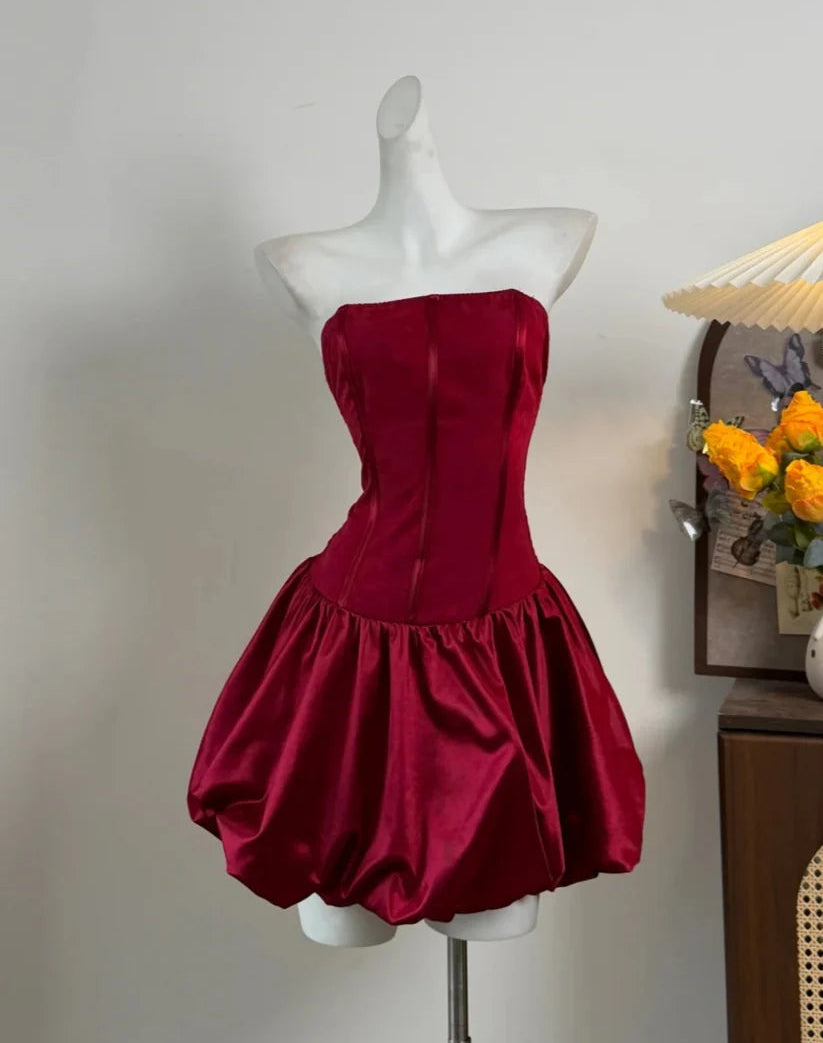 Aimishang Cute A Line Strapless Sleeveless Homecoming Dress Lovely Short Party Prom Dress