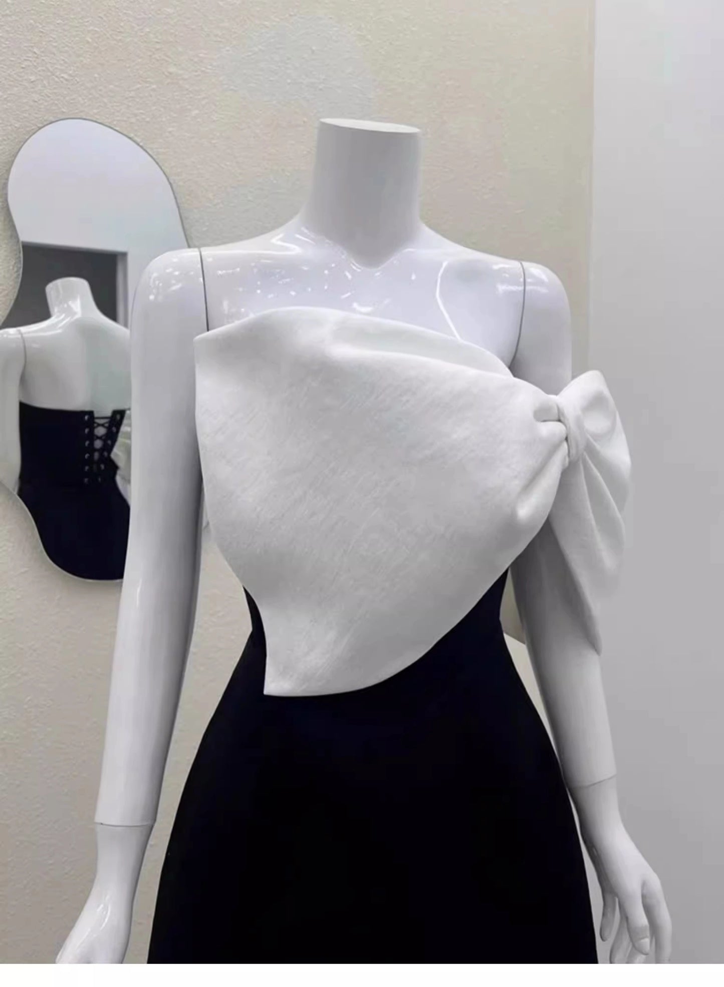 Aimishang Cute A Line Strapless Sleeveless Lace-Up Back Short Homecoming Dress Chic Birthday Party Dress With Bow