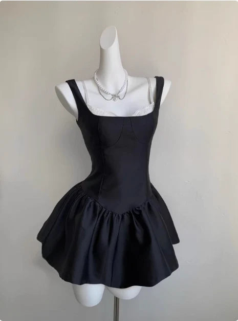 Aimishang Cute A Line Straps Sleeveless Black Short Homecoming Dress Lovely Birthday Party Dress