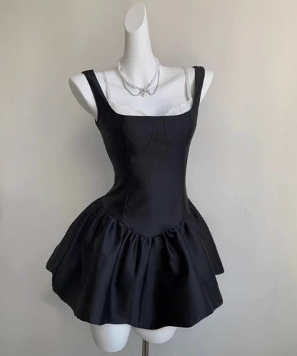 Aimishang Cute A Line Straps Sleeveless Black Short Homecoming Dress Lovely Birthday Party Dress