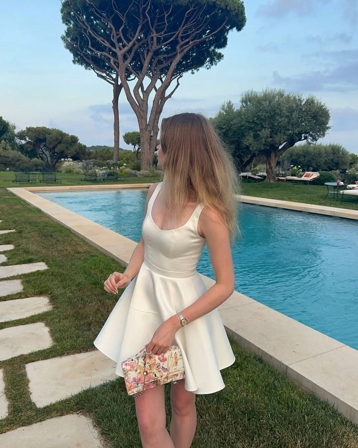 Aimishang Cute A Line Straps Sleeveless Summer Short Graduation Party Dress Simple Homecoming Dress