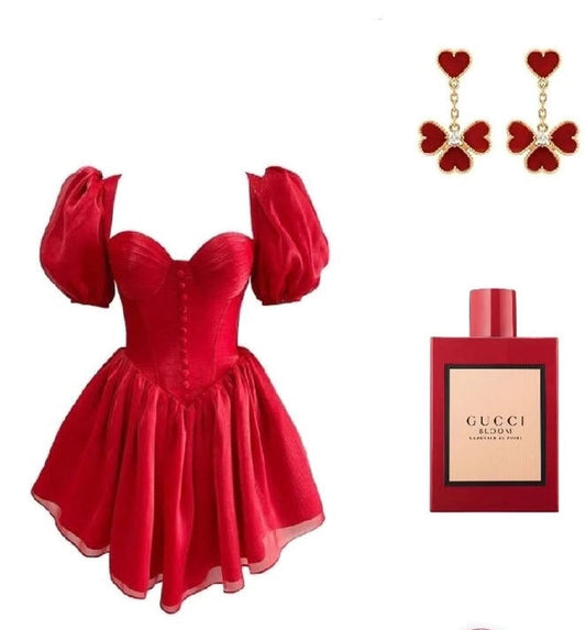Aimishang Cute A Line Sweetheart Neck Short Sleeves Homecoming Dress Elegant Graduation Party Dress