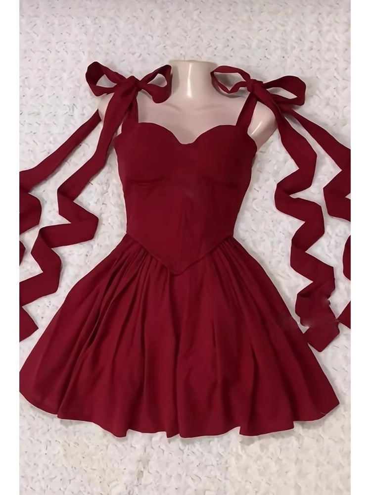 Aimishang Cute A Line Sweetheart Neck Straps Sleeveless Short Homecoming Dress Summer Graduation Party Dress