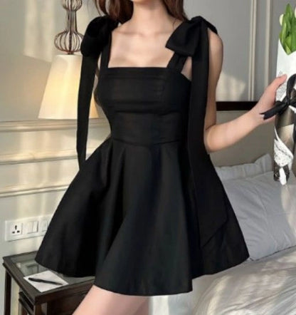 Aimishang Cute Black A Line Straps Sleeveless Summer Short / Mini Simple Homecoming Dress For Girls