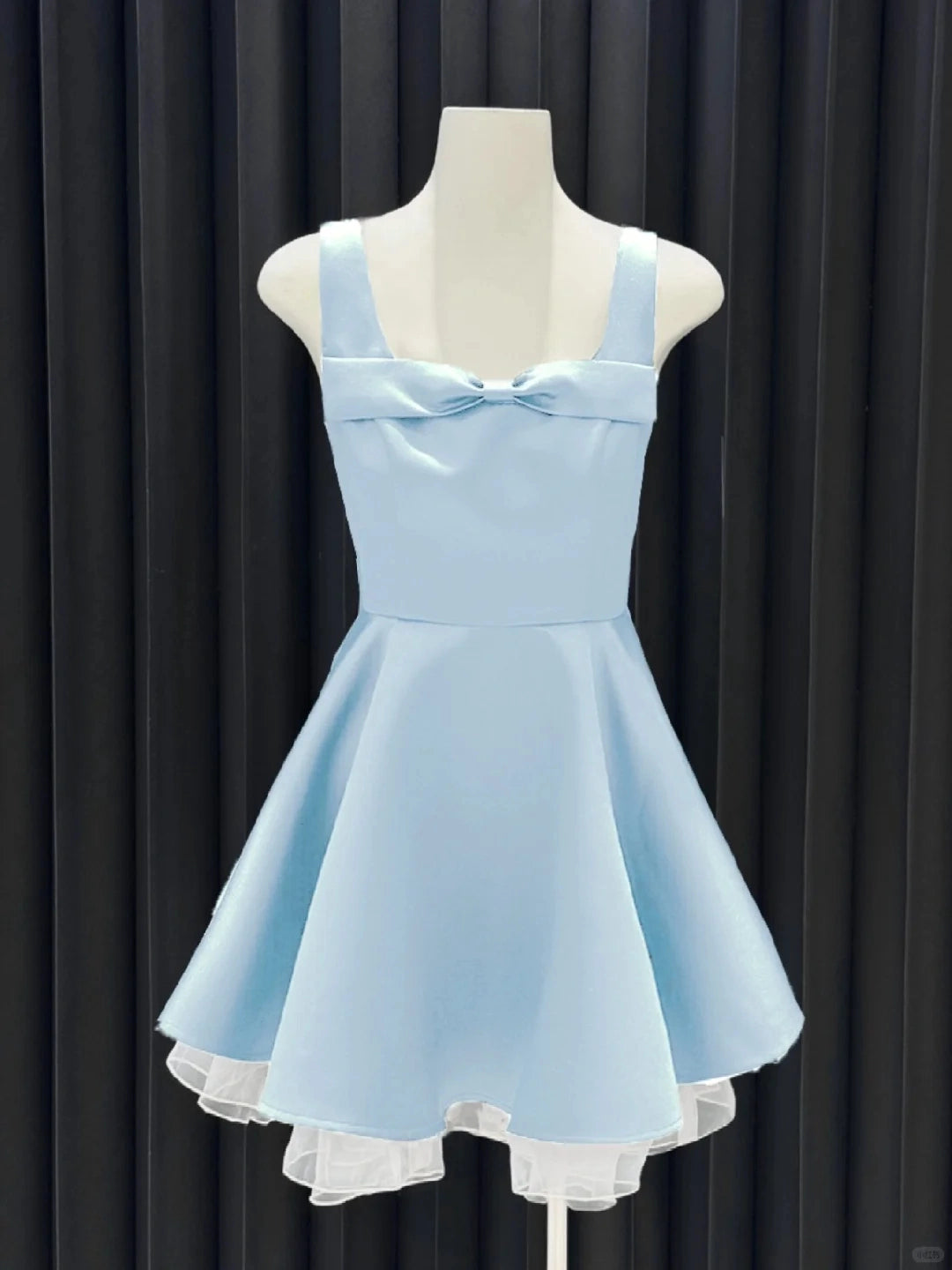 Aimishang Cute Blue A Line Straps Sleeveless Summer Short Graduation Party Dress Lovely Homecoming Dress