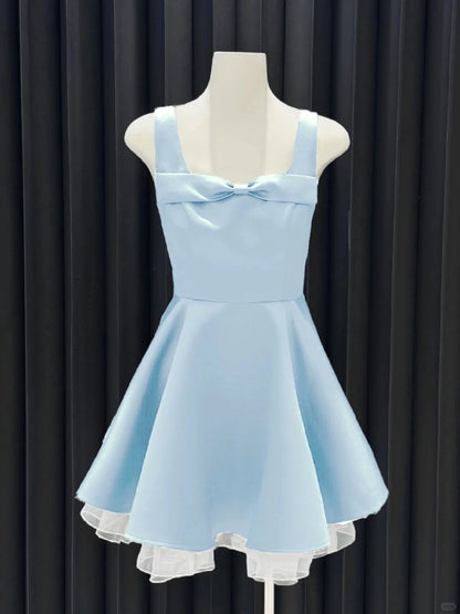 Aimishang Cute Blue A Line Straps Sleeveless Summer Short Graduation Party Dress Lovely Homecoming Dress