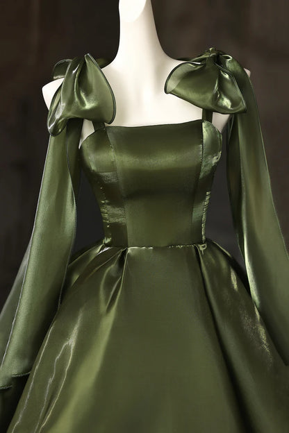 Aimishang Cute Green A Line Straps Sleeveless Short Party Prom Dress Lovely Homecoming Dress with Bow