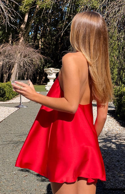 Aimishang Cute Halter A Line Sleeveless Short Homecoming Dress Lovely Mini Summer Party Dress