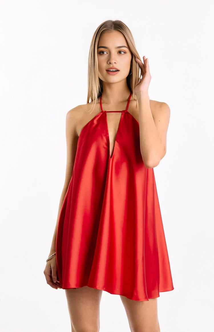 Aimishang Cute Halter A Line Sleeveless Short Homecoming Dress Lovely Mini Summer Party Dress