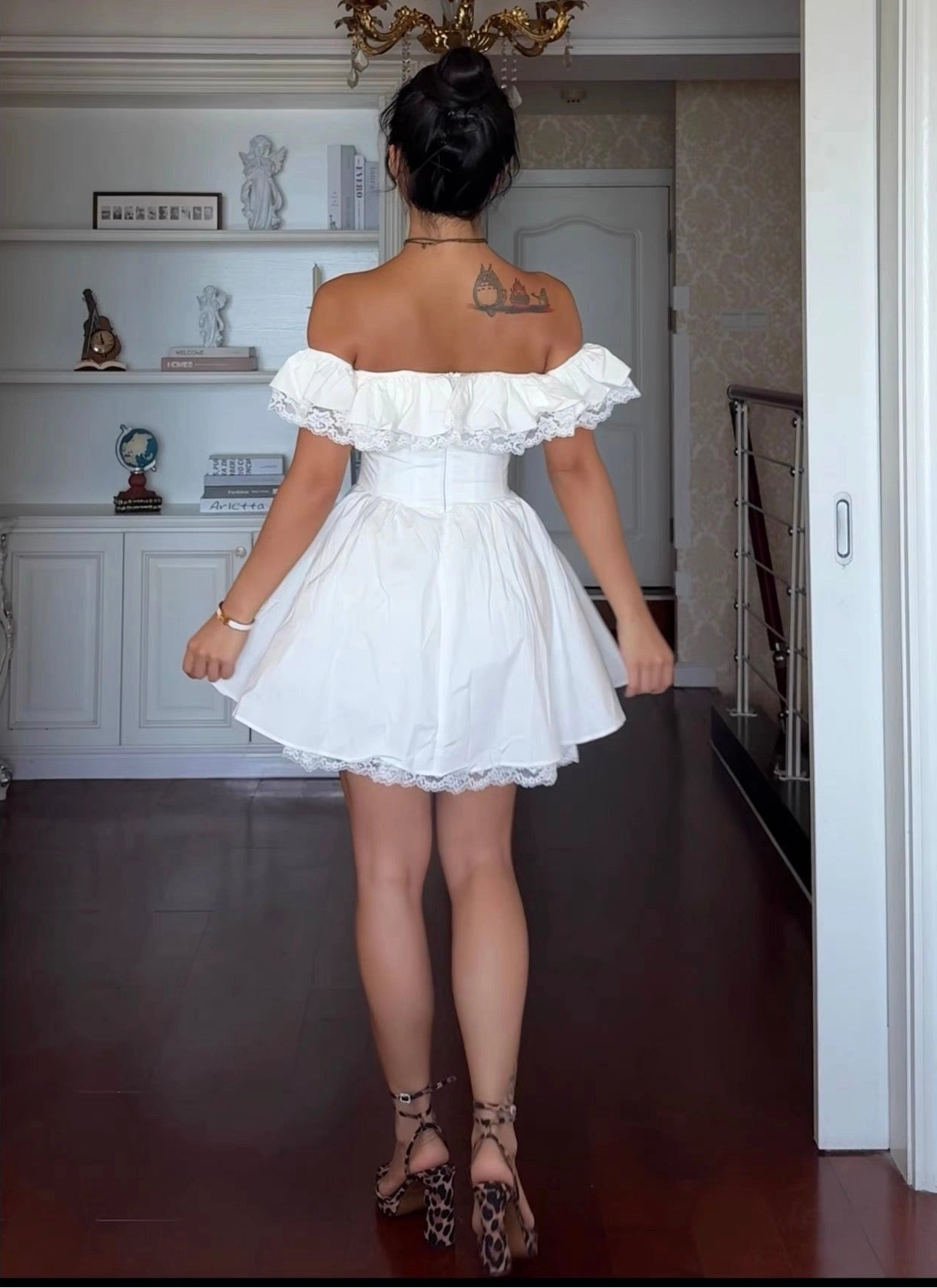 Aimishang Cute Off The Shoulder A Line Short Summer Homecoming Dress Lovely Graduation Party Dress With Bow
